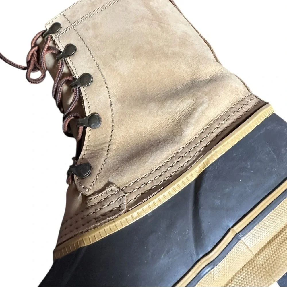 L.L.Bean‎ Hunting Boots Men 7 Duck Brown black Leather Waterproof Steel Shank